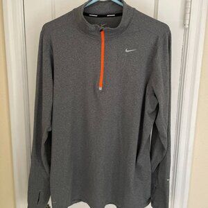 Nike Gray quarter zip pullover Dri-Fit Large